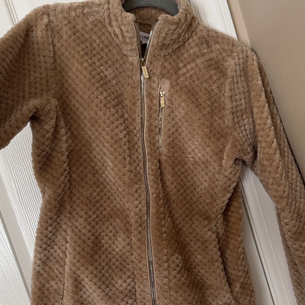Calvin Klein Women’s Beige and Gold Premium Fleece Jacket